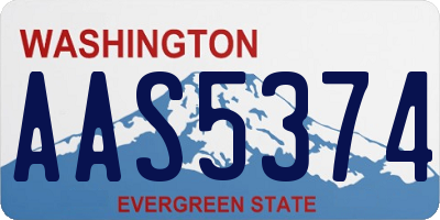 WA license plate AAS5374