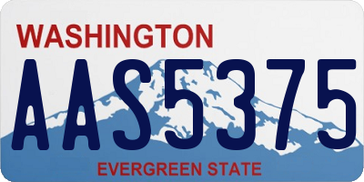 WA license plate AAS5375