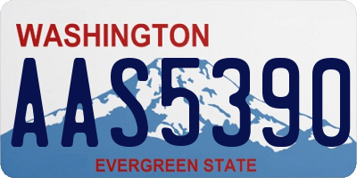 WA license plate AAS5390