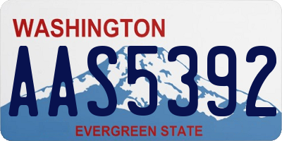 WA license plate AAS5392