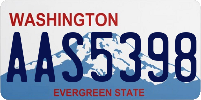 WA license plate AAS5398