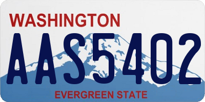 WA license plate AAS5402