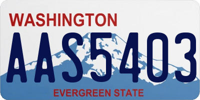 WA license plate AAS5403