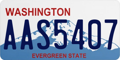 WA license plate AAS5407