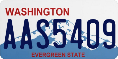 WA license plate AAS5409