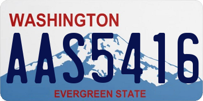 WA license plate AAS5416