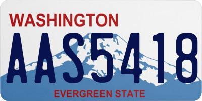 WA license plate AAS5418