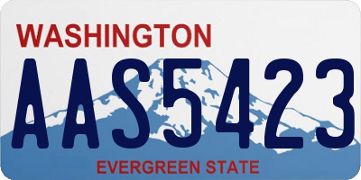 WA license plate AAS5423