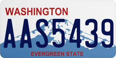 WA license plate AAS5439