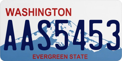 WA license plate AAS5453