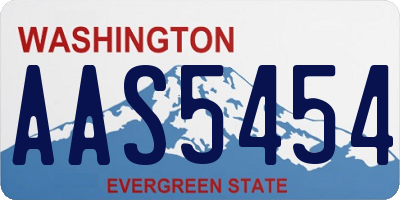 WA license plate AAS5454