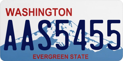 WA license plate AAS5455