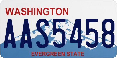 WA license plate AAS5458