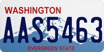 WA license plate AAS5463