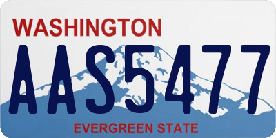 WA license plate AAS5477