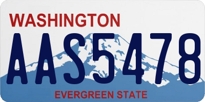 WA license plate AAS5478