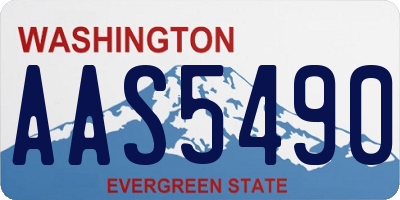 WA license plate AAS5490