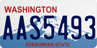 WA license plate AAS5493