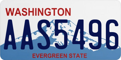 WA license plate AAS5496
