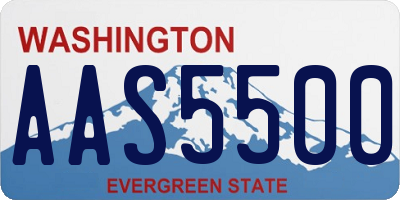 WA license plate AAS5500