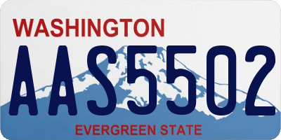 WA license plate AAS5502