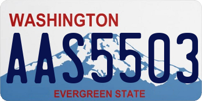 WA license plate AAS5503