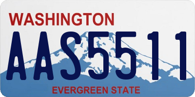 WA license plate AAS5511