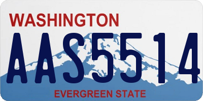 WA license plate AAS5514