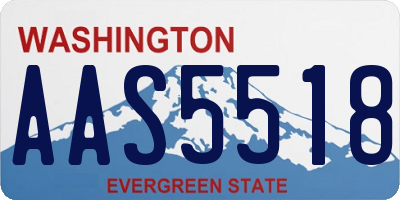 WA license plate AAS5518