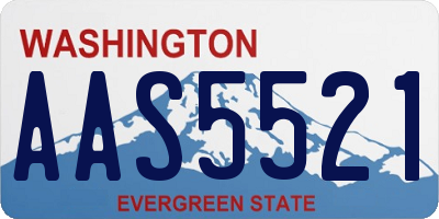 WA license plate AAS5521