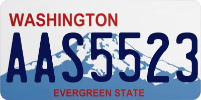 WA license plate AAS5523