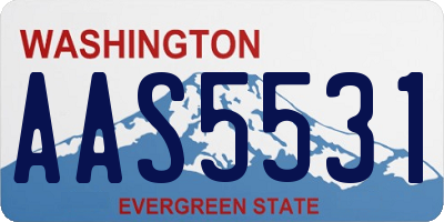 WA license plate AAS5531