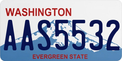 WA license plate AAS5532