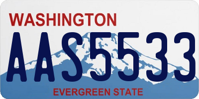 WA license plate AAS5533