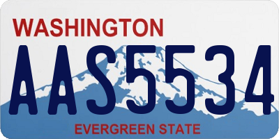 WA license plate AAS5534