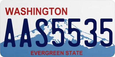 WA license plate AAS5535