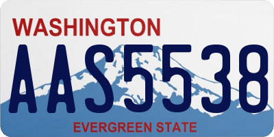 WA license plate AAS5538