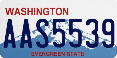 WA license plate AAS5539