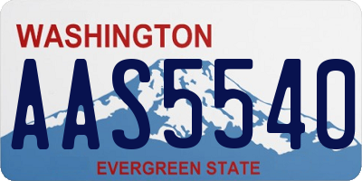 WA license plate AAS5540