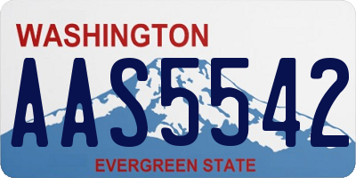 WA license plate AAS5542