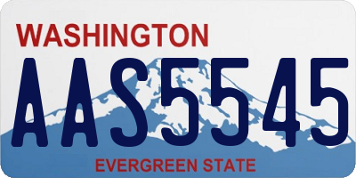 WA license plate AAS5545