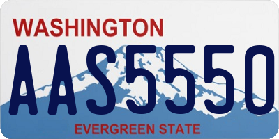 WA license plate AAS5550