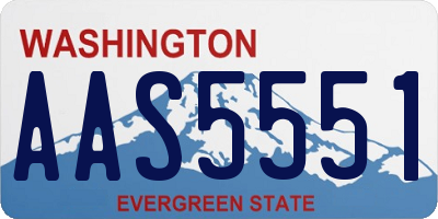 WA license plate AAS5551