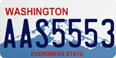 WA license plate AAS5553