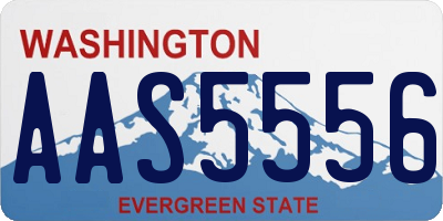 WA license plate AAS5556