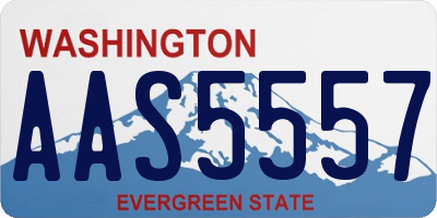 WA license plate AAS5557