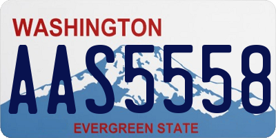 WA license plate AAS5558