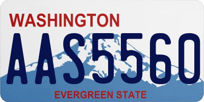 WA license plate AAS5560