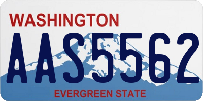 WA license plate AAS5562