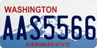 WA license plate AAS5566